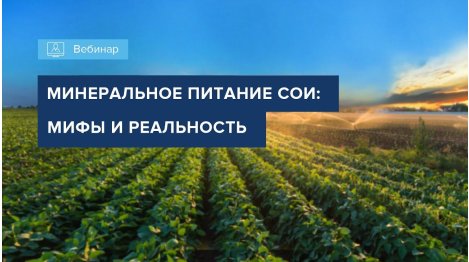 ВЕБИНАР "МИНЕРАЛЬНОЕ ПИТАНИЕ СОИ: МИФЫ И РЕАЛЬНОСТЬ"